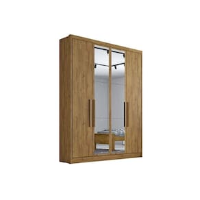 Guarda Roupa 4 Portas (2 c/ Espelho) e 3 Gavetas Moderni/Sevilha Cumaru - Novo Horizonte