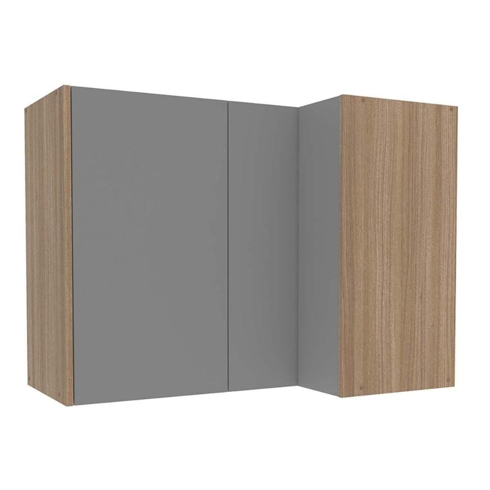 Armário de Cozinha Modulado Campanele Canto Reto c/ 2 Portas 90cm Castanho/Cinza - Politorno