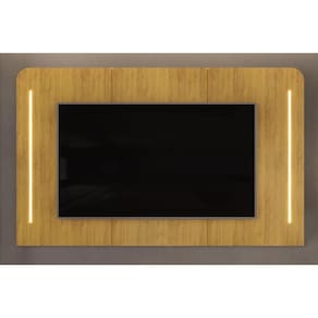 Home p/ TV até 75 Pol Atlas 100% MDF c/ Led 218x135cm Cedro - DJ Móveis