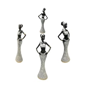 Escultura Africana Resina Objeto Decorativo de Luxo Grande