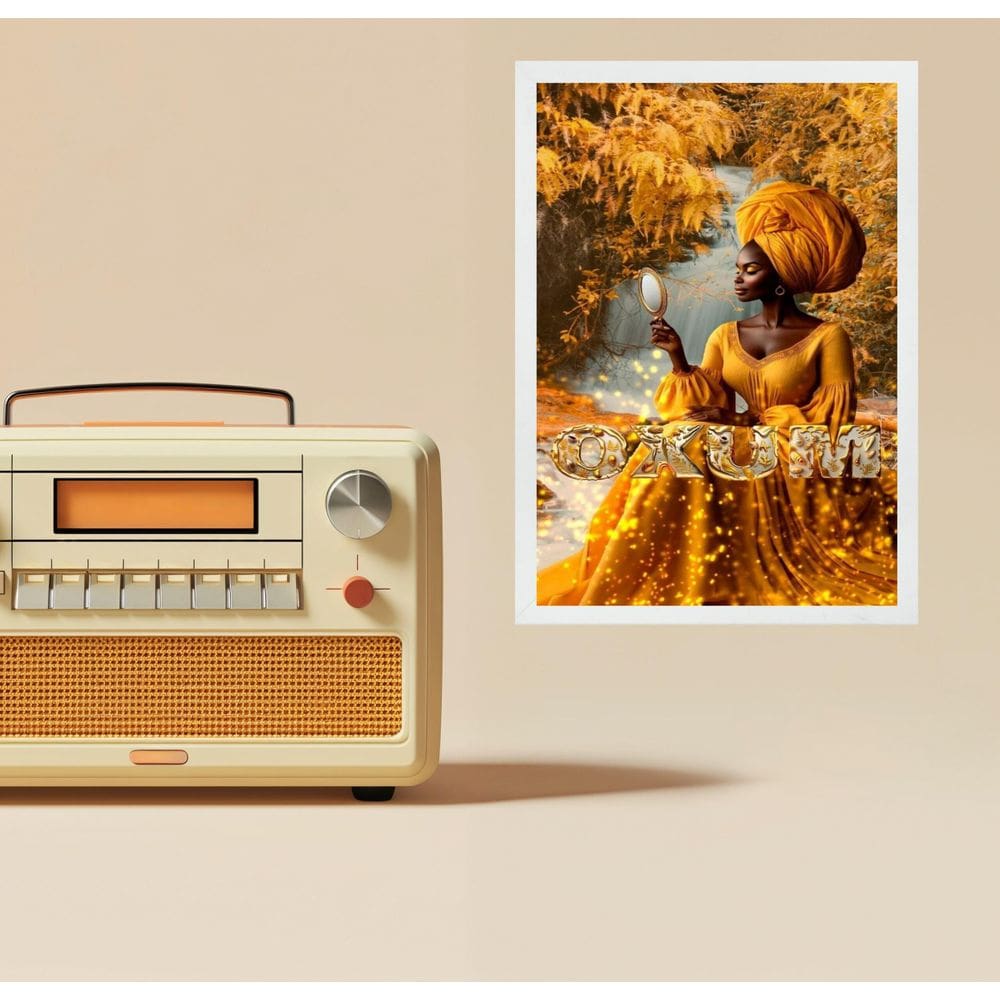 Quadro Decorativo Orixá Oxum 24X18Cm - Com Vidro