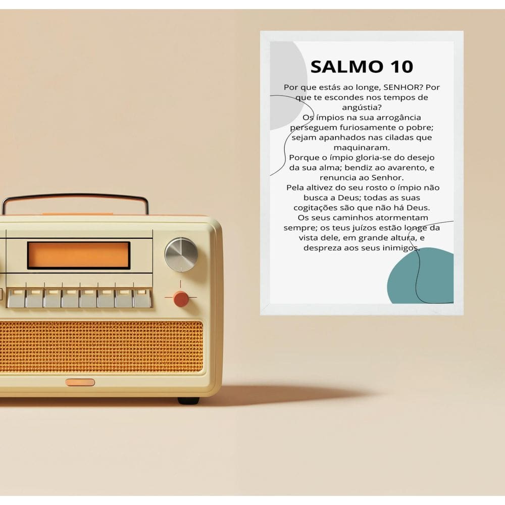 Quadro Decorativo Salmo 10 45X34Cm - Com Vidro