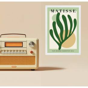 Quadro Decorativo Arte Matisse Verde 45X34Cm