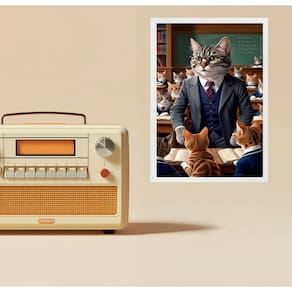 Quadro Decorativo Professor Gato 24X18Cm - Com Vidro