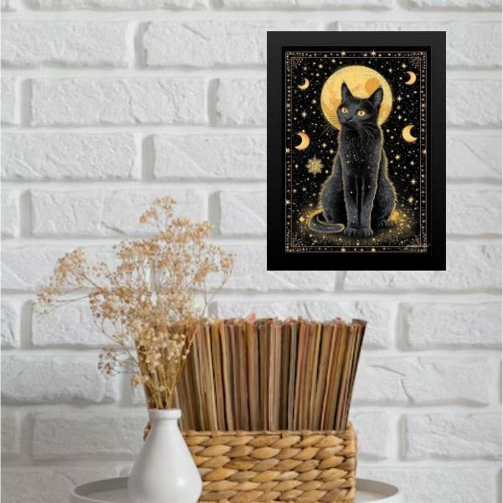 Quadro Decorativo Gato Místico 24X18Cm