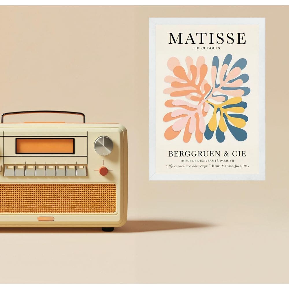 Quadro Decorativo Matisse Corais Sobrepostos 33X24Cm