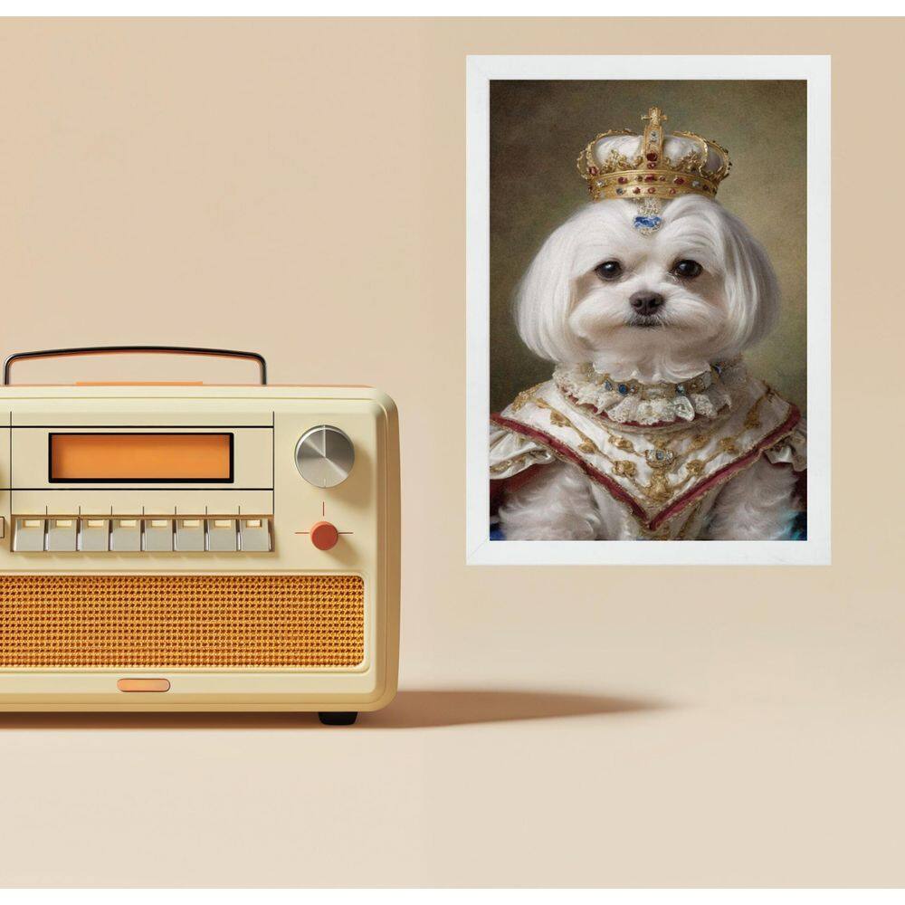 Quadro Decorativo Maltês - Rainha 24X18Cm - Com Vidro