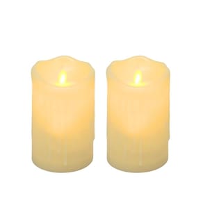Jogo 2 Velas Eletrônica LED Efeito Moving Realista 12cm x 7,5cm - Bela Flor