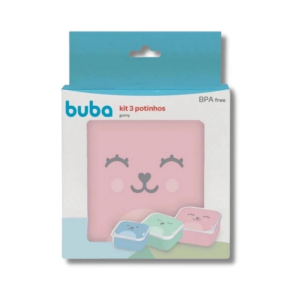 Kit Com 3 Potinhos Gumy Rosa - Buba