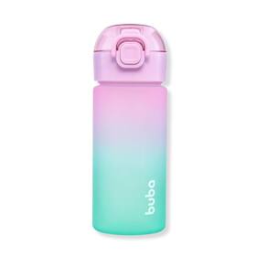 Garrafinha Degradê Rosa 450Ml Com Canudo - Buba
