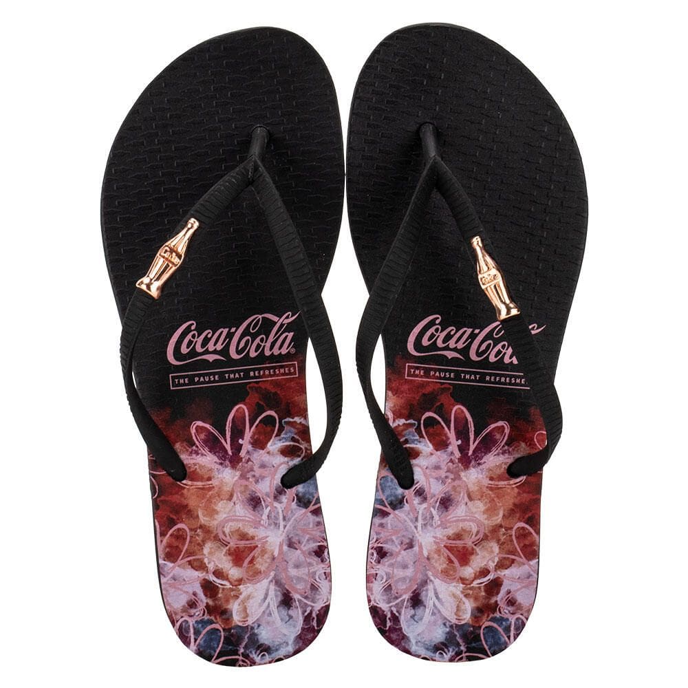 Chinelo Feminino Coke Japan Style Coca Cola Cc3984 - 35-36 - Preto