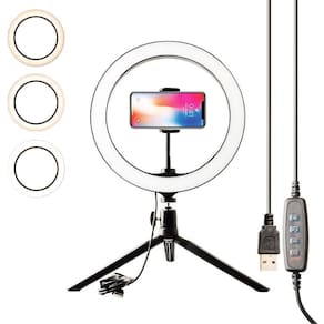 Ring Light 10 Polegadas 26Cm Com Tripe De Mesa