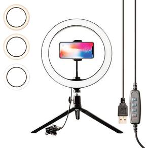 Ring Light 10 Polegadas  26Cm  Com Tripe De Mesa