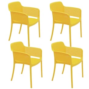 Kit 4 Cadeiras Tramontina Gabriela em Polipropileno e Fibra de Vidro Amarelo 92151000