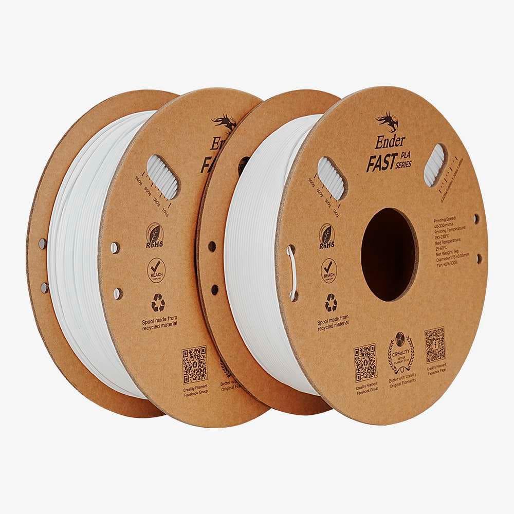 Kit 02 Filamentos PLA para Impressora 3D Creality Ender Fast PLA 1 Kg/Rolo 1.75 mm Branco