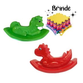 Gangorra Infantil Unicórnio e Dino – Conjunto com 4 Tatames Coloridos