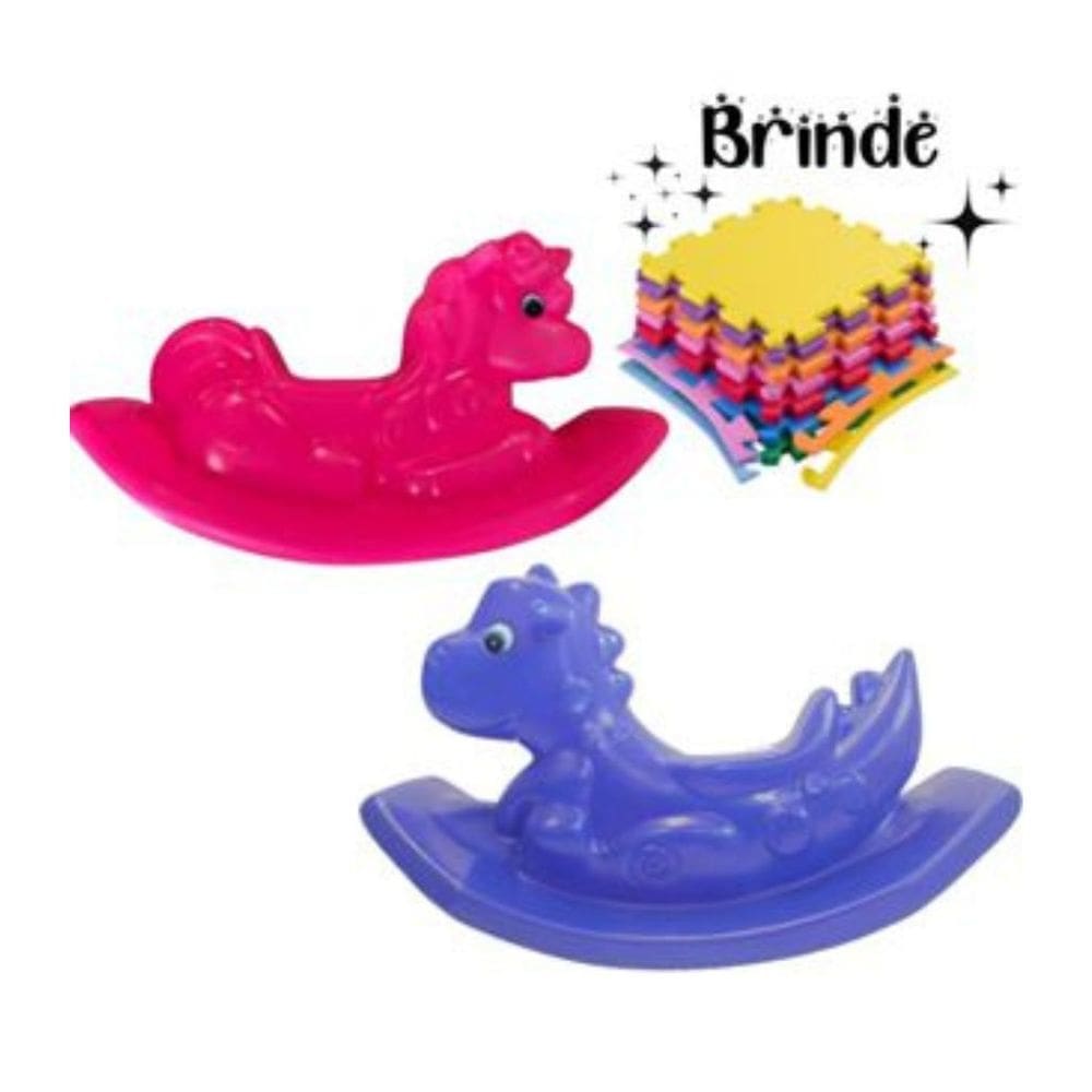 Kit Gangorra Dino e Unicórnio – Brinquedos Infantis com Tatames Inclusos