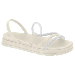 Sandália Papete Flatform Moleca 5490.113 Feminina - Branco/Branco Off
