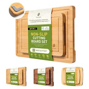 Conjunto de tábuas de corte Socisen Bamboo Over Sink com pés antiderrapantes