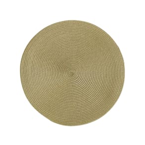 Jogo De Lugar Americano Redondo Em Polipropileno Com 4 Peças 38cm Rafimex Dourado