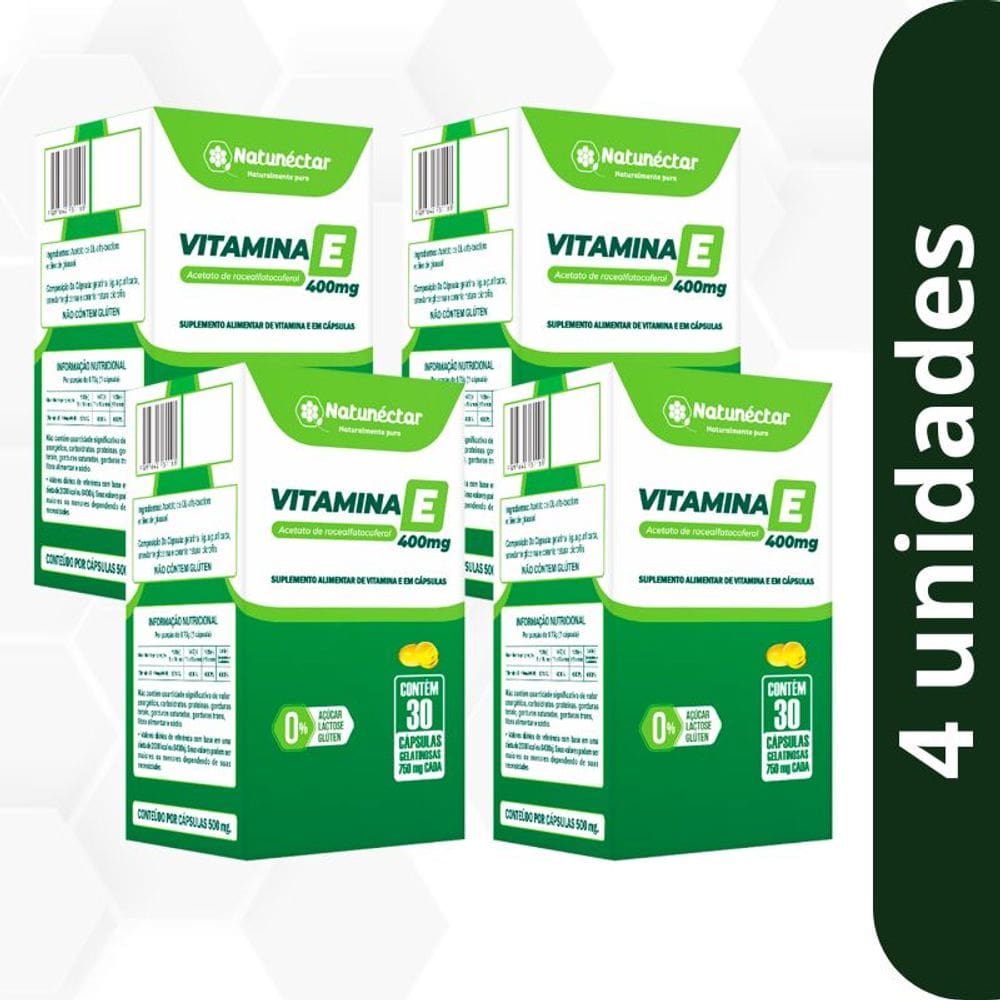 Kit Vitamina E Natunectar 400mg – 4 unid (120 cápsulas)