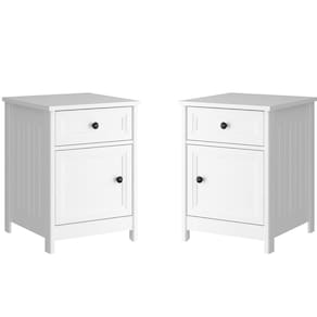 Kit 02 Mesas De Cabeceira 1 Porta e 1 Gaveta 45 cm DM112 Branco