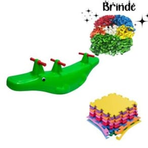 Kit Crocodilo com 4 Tatames e 100 Multiblocos – Diversão Completa