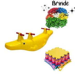 Kit Crocodilo + 4 Tatames e 100 Multiblocos – Ideal para Crianças