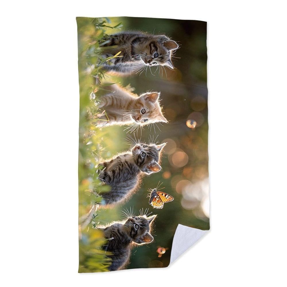 Toalha De Praia - Gatinhos No Jardim