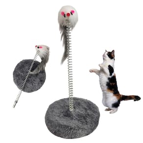 Arranhador Gato Pet Ratinho Guizo Mola Animal de Estimaçao Felino Brinquedo Interativo Lazer Diversao Entretenimento