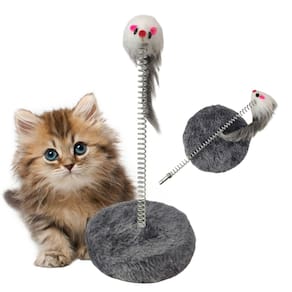 Arranhador Gato Pet Ratinho Guizo Mola Felino Brinquedo Interativo Macio Animal de Estimaçao Entretenimento Diversao Lazer