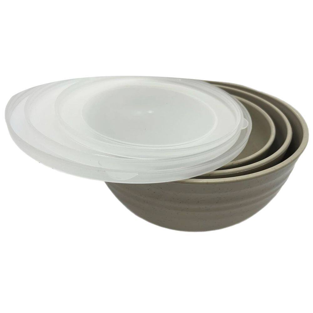 Jogo De Bowls De Bambu Com Tampa Lyor Pp 3peças