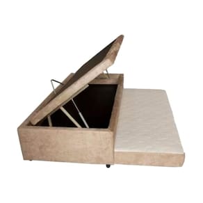 Cama Box Baú Casal com Auxiliar Ortopédica 138x188x46cm