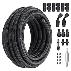 Kit de linha de combustível VEVOR 6AN de aço inoxidável de nylon de 25 pés trançado