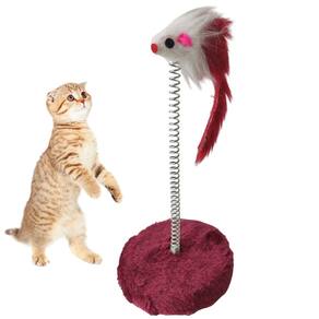 Arranhador Gato Pet Ratinho Mola Guizo Animal de Estimaçao Felino Brinquedo Interativo Pelucia Macio Entretenimento Diversao Lazer