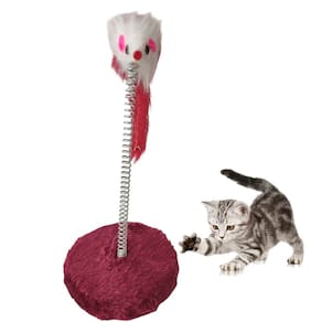 Arranhador Gato Pet Ratinho Guizo Mola Felino Brinquedo Interativo Pelucia Macio Lazer Entretenimento Diversao Animal de Estimaçao