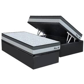 Conjunto Box Baú Solteiro: Colchão Espuma Orthoflex D33 Matera ML + Base CRC Suede Gray (88x188)