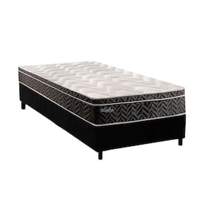 Conjunto Box Solteiro Colchão Molas Paropas Extrapedic Olímpia + Base Crc Suede Black (88x188)
