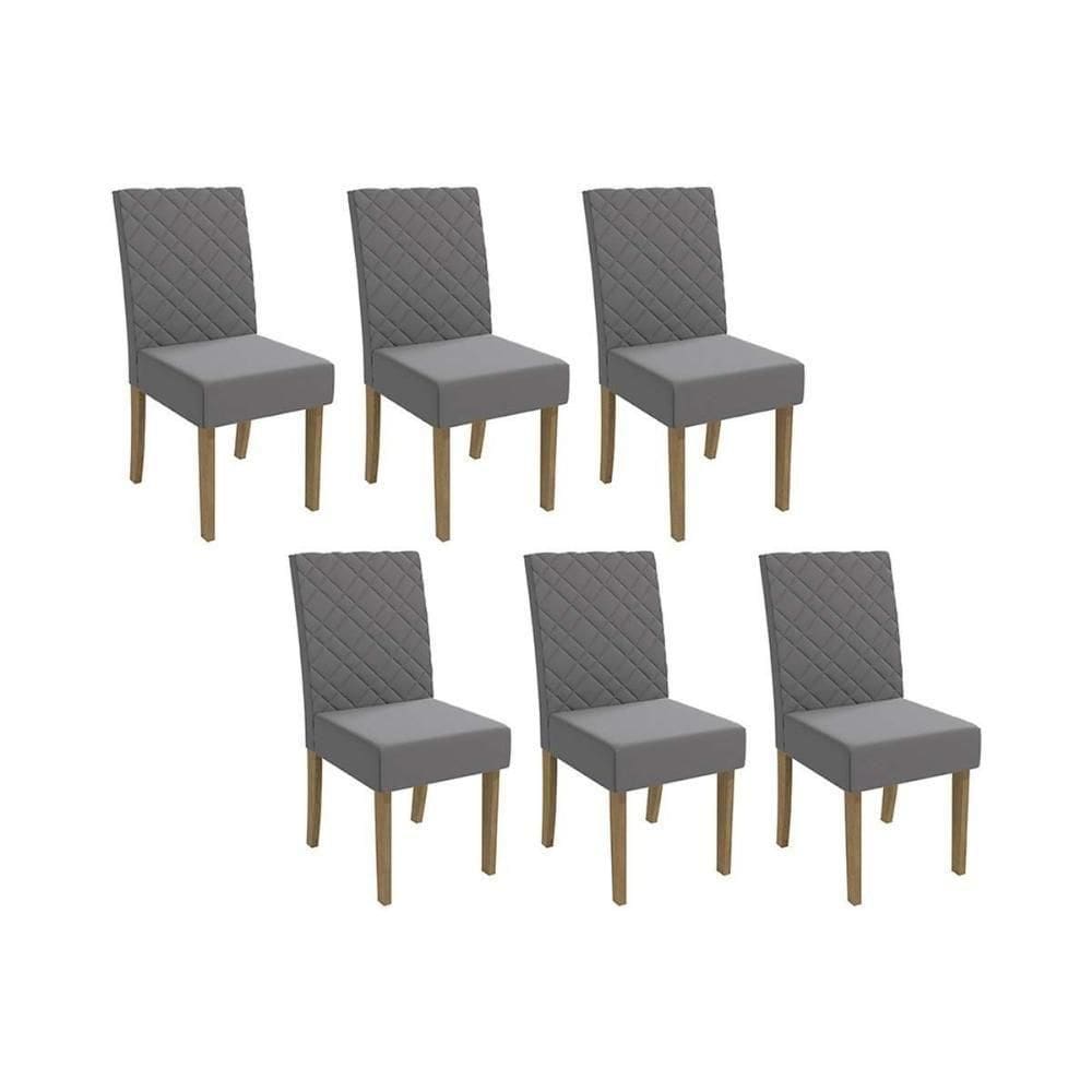 Cadeira Sala De Jantar 2cad133fr Kit 6 Un Freijo-suede Titanio A050 - Kappesberg