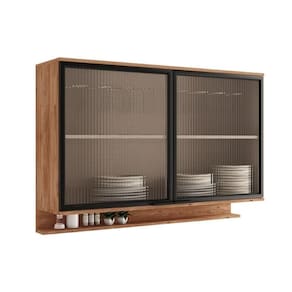 Armário Aéreo Para Cozinha Alpha 2500 Com 2 Portas Com Vidro Canelado 120cm Freijo - Carraro