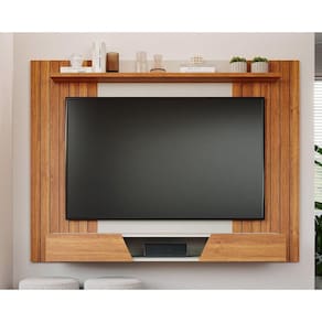 Home P/tv Até 70 Pol Santiago C/ Prateleiras E Nichos 180x135cm Cinamomo/off White - Permóbili
