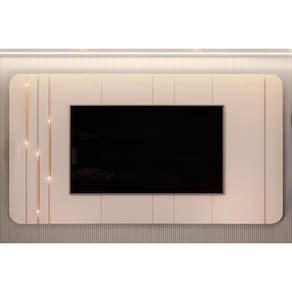Painel Home Para Tv Até 75 Polegadas Celine 100% Mdf Com Led 241x132cm Off White - Dj Móveis