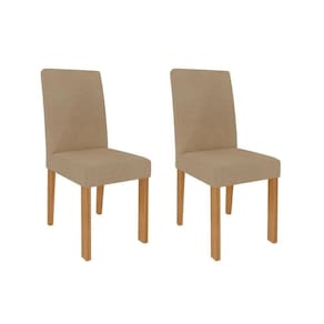 Kit 2 Cadeiras Sala Jantar Maia 2 Un Nature-suede Gengibre Bege - Cimol