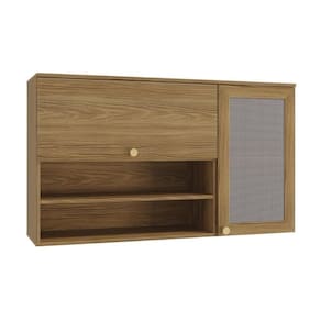 Módulo Cozinha Kappesberg Botanic Armário Botanic M635 Nicho c/ 2 Portas c/ Tela 120cm Nogueira - Kappesberg