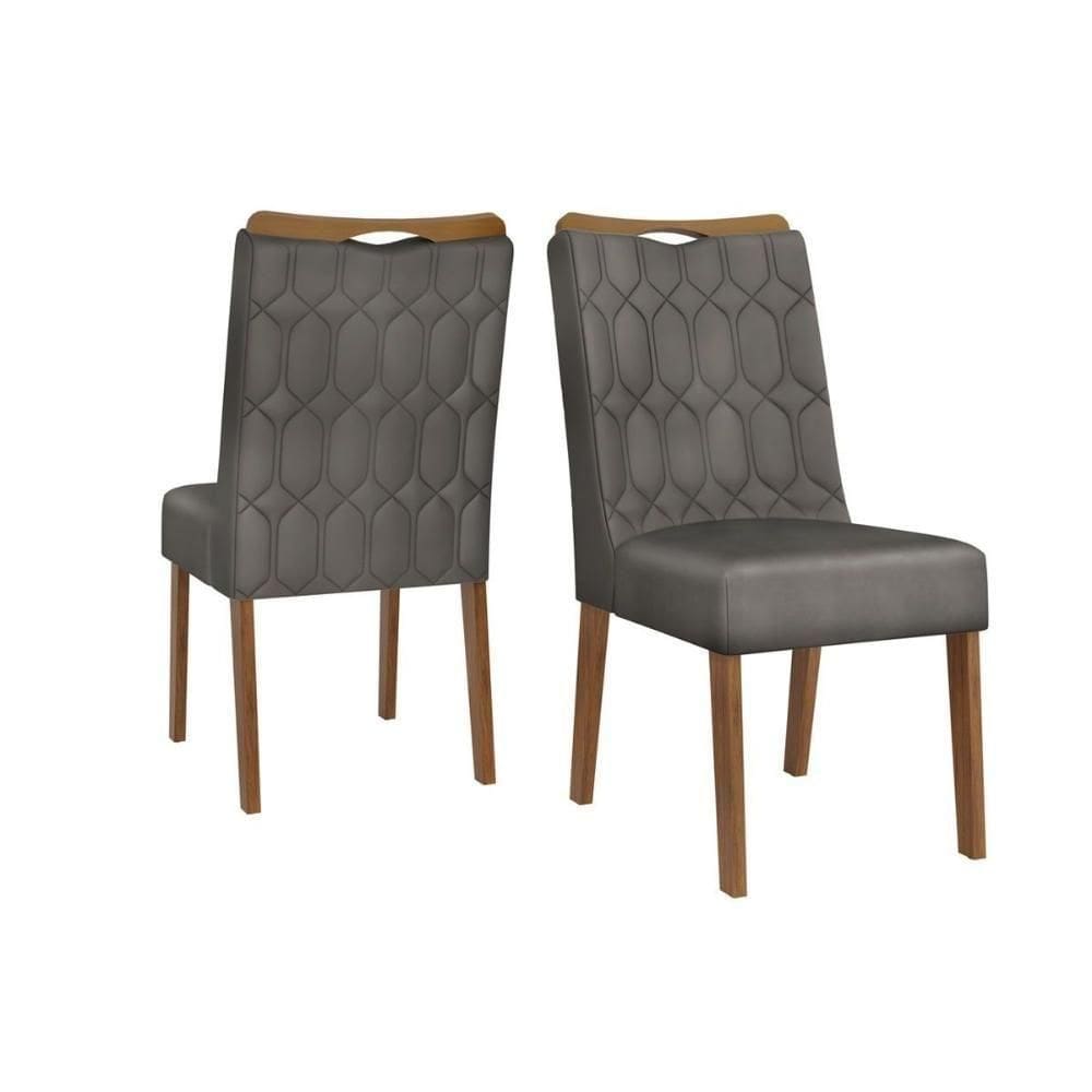 Cadeira Sala De Jantar Bia Freijó-suede Lunar Grafite - Dj Móveis