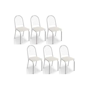 Cadeira Sala De Jantar Noruega 2c077 Kit 6 Un Cromada-branco 106 - Kappesberg