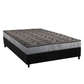 Conjunto Box Casal Colchão Espuma Paropas Compact Ag 65 D23 Royalle Rústico Prata + Base Crc Suede Black (138x188)