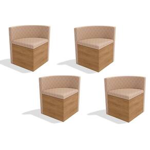 Kit 4 Cadeiras Sala Jantar 4cad800 4 Un Freijó - Assento-encosto Suede Bege Geométric - Kappesberg
