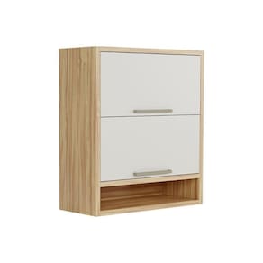 Armário Aéreo Cozinha Modulado Syrah Nicho Com 2 Portas Basculante 80cm Amendoa-off White - Ronipa