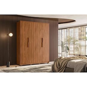 Guarda Roupa Casal 4 Portas E 3 Gavetas C- Pés Attore Amêndola Touch